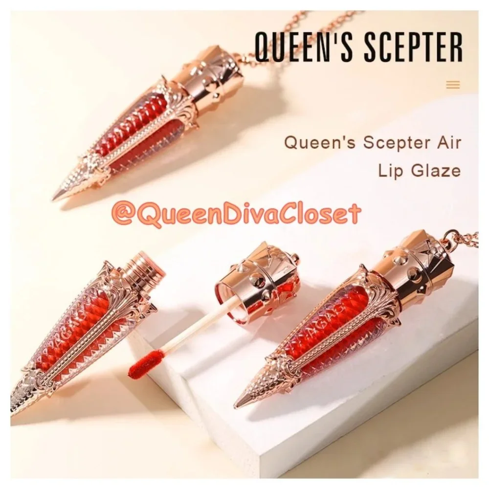 Queen's Scepter Red Vile Pendent Matte Velvet Liquid Lipstick Carrot 01 - Picture 7 of 9